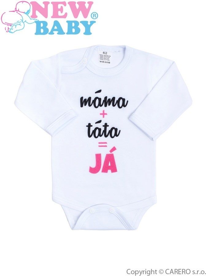 Body s potiskem New Baby máma plus táta rovná se JÁ&nbsp;-&nbsp;50 - obrázek 1