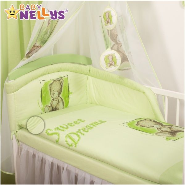 Baby Nellys Baby Nellys Povlečení  Sweet Dreams by Teddy  - zelený - obrázek 1
