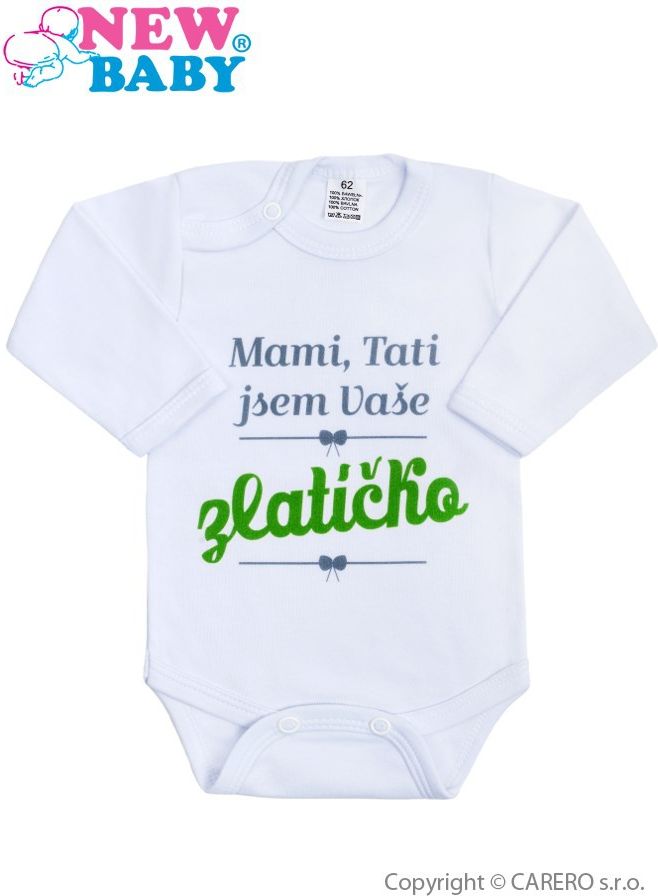 Body s potiskem New Baby Mami, Tati jsem Vaše zlatíčko&nbsp;-&nbsp;86 (12-18m) - obrázek 1