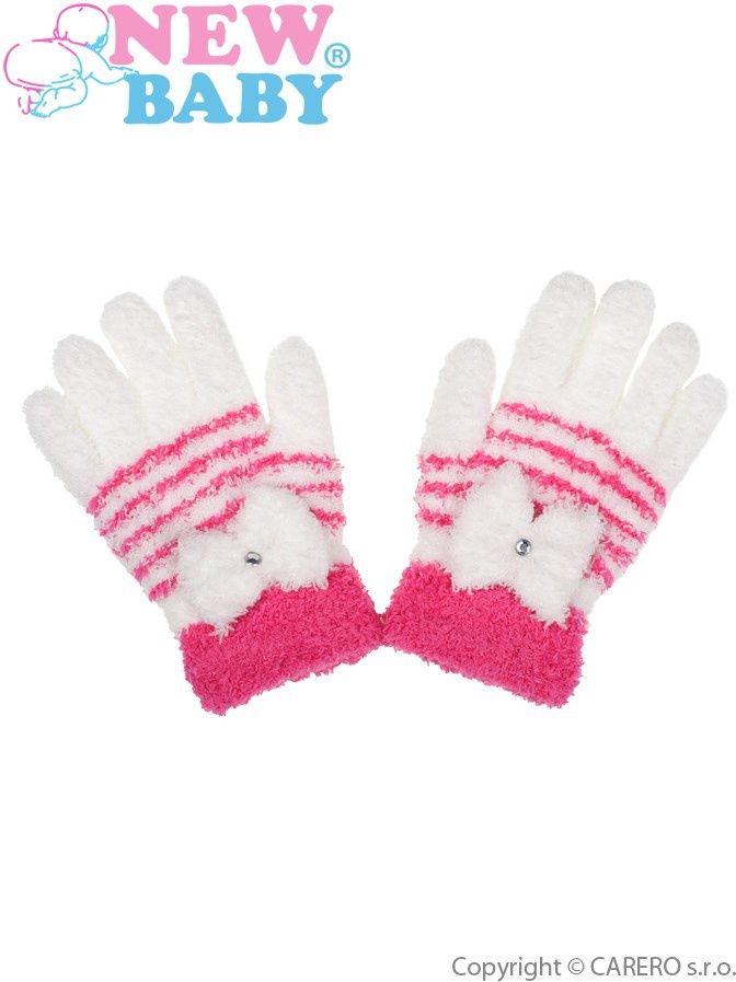 Dětské zimní froté rukavičky New Baby bílé&nbsp;-&nbsp;110 (4-5r) - obrázek 1