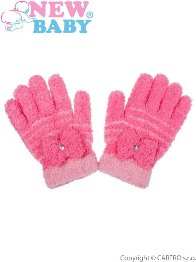 Dětské zimní froté rukavičky New Baby růžové&nbsp;-&nbsp;110 (4-5r) - obrázek 1