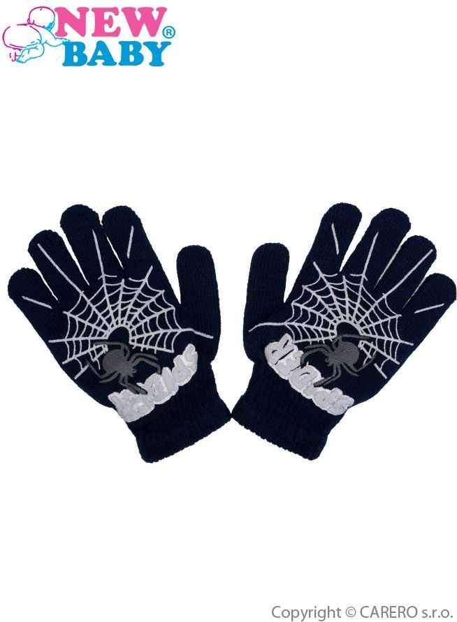 Dětské zimní rukavičky New Baby s pavoukem černé&nbsp;-&nbsp;104 (3-4r) - obrázek 1