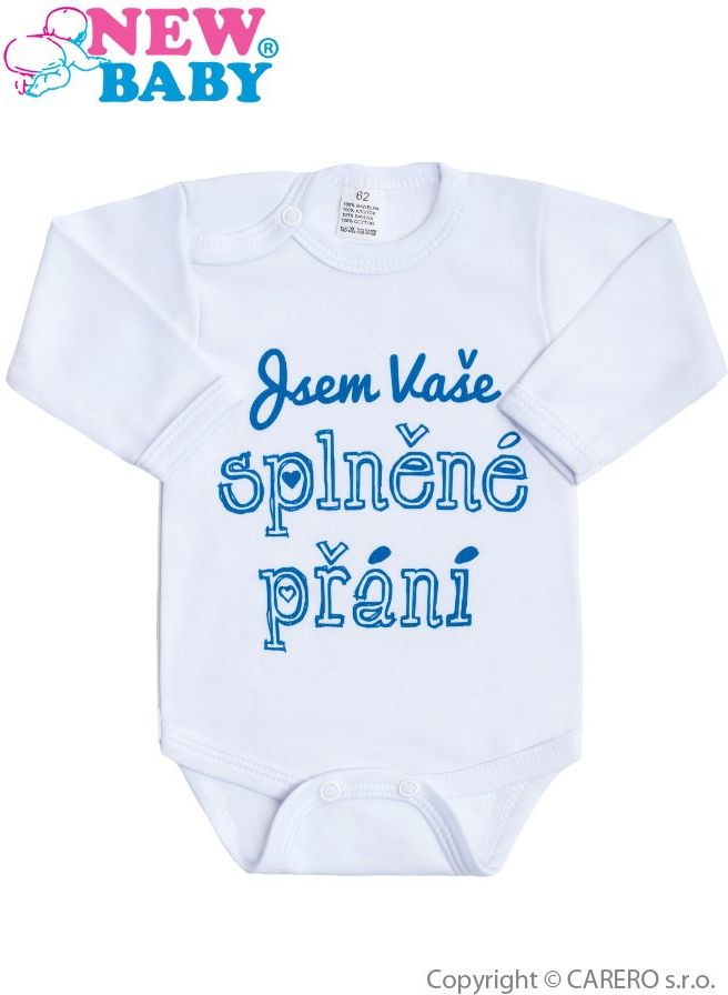 Body s potiskem New Baby Jsem Vaše splněné přání - 56 (0-3m) - obrázek 1