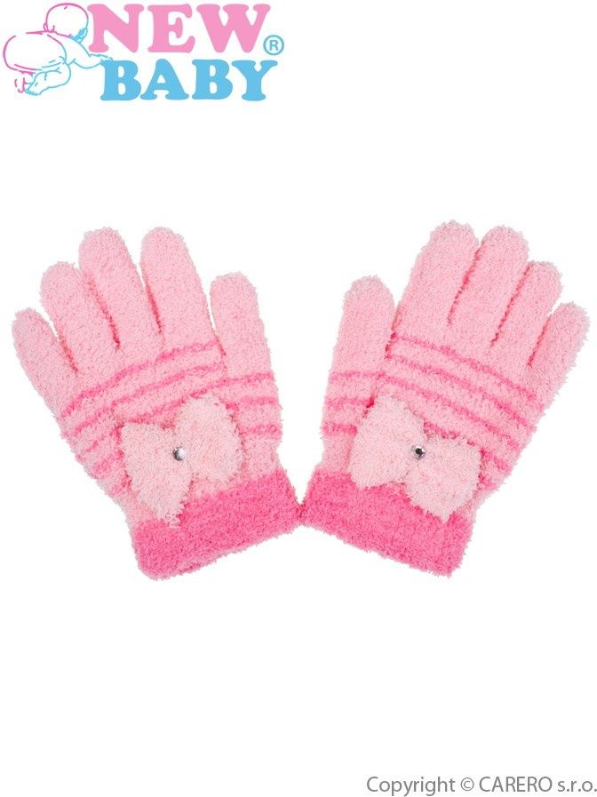 Dětské zimní froté rukavičky New Baby světle růžové&nbsp;-&nbsp;110 (4-5r) - obrázek 1
