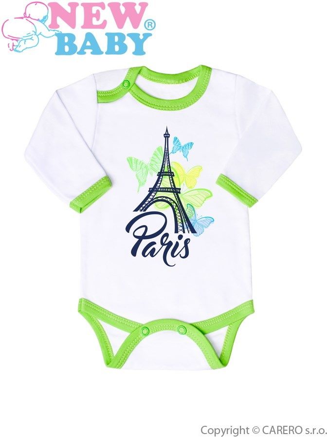 Kojenecké body s dlouhým rukávem New Baby Towns zelené - 62 (3-6m) - obrázek 1