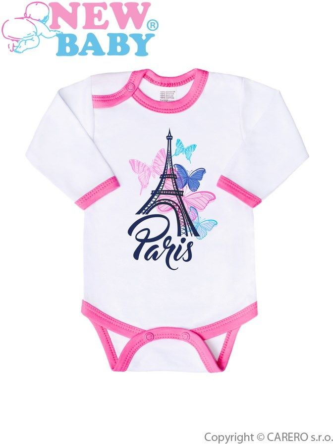 Kojenecké body s dlouhým rukávem New Baby Towns růžové - 80 (9-12m) - obrázek 1