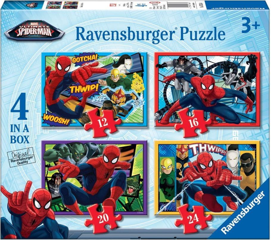 RAVENSBURGER Puzzle Spiderman 4v1 (12,16,20,24 dílků) - obrázek 1