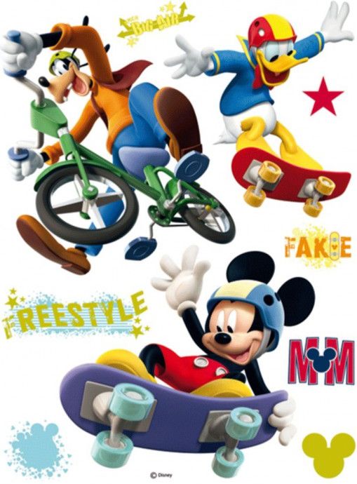 DECOFUN Maxi nálepka na zeď Mickey Mouse freestyle 65x85 cm - obrázek 1