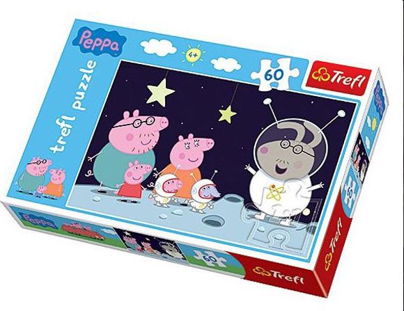 Trefl Puzzle Prasátko Peppa Pig kosmonaut 60 dílků 33x22 cm - obrázek 1