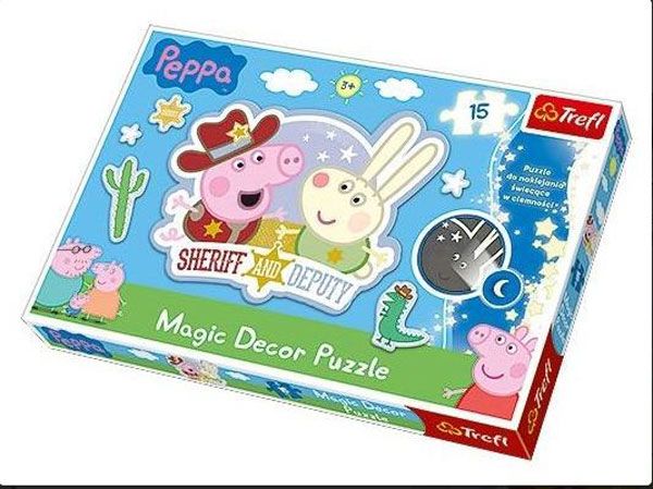 Trefl Puzzle Prasátko Peppa Pig dekorace 15 dílků 60x41 cm - obrázek 1