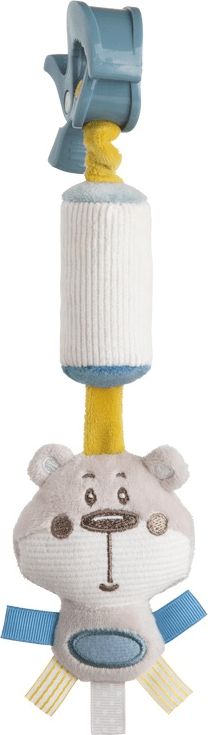 Canpol babies Plyšová hračka se zvonečkem a klipem Pastel Friends šedý medvídek - obrázek 1