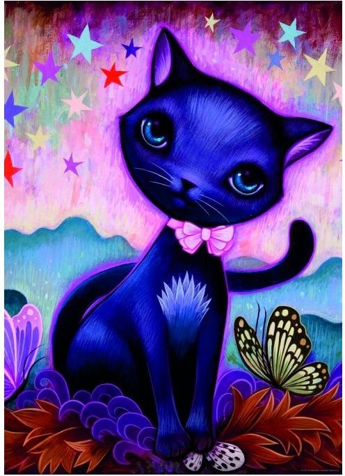 Heye Puzzle 1000 dílků Jeremiah Ketner: Black Kitty - obrázek 1