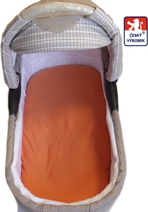 Prostěradlo do kočárku Dětský svět oranžové - obrázek 1