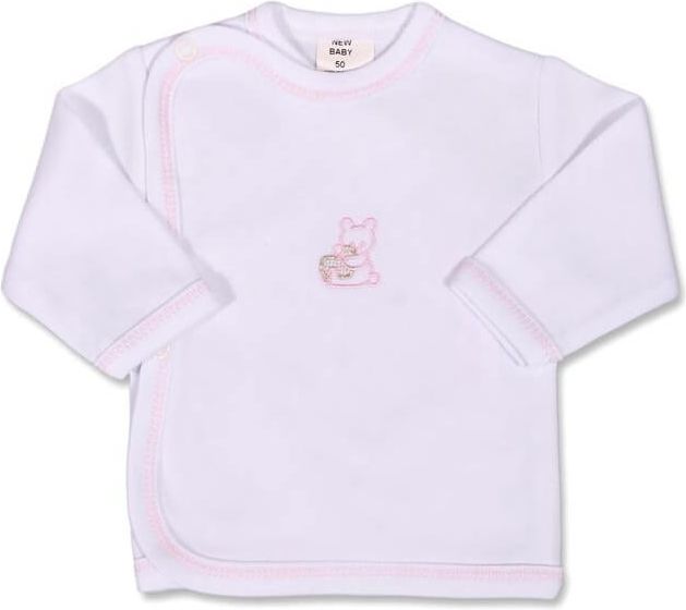 Kojenecká košilka New Baby vyšívaná velikost 56 růžový medvídek - obrázek 1