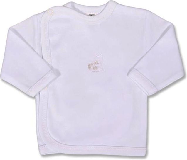 Kojenecká košilka, New Baby, vyšívaná s bílým medvídkem vel.68 - obrázek 1
