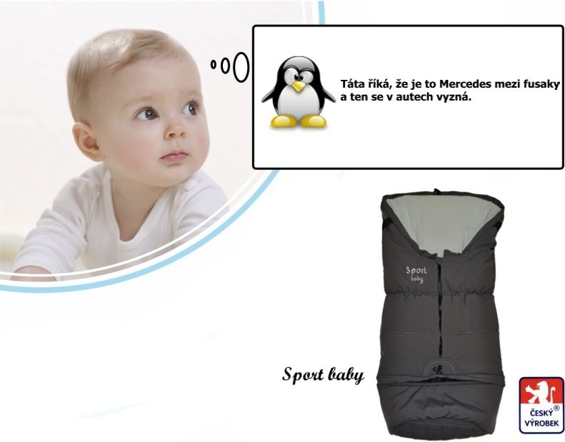 Softshellový zimní fusak do kočárku combi 3v1 Sport Baby, šedošedý - obrázek 1
