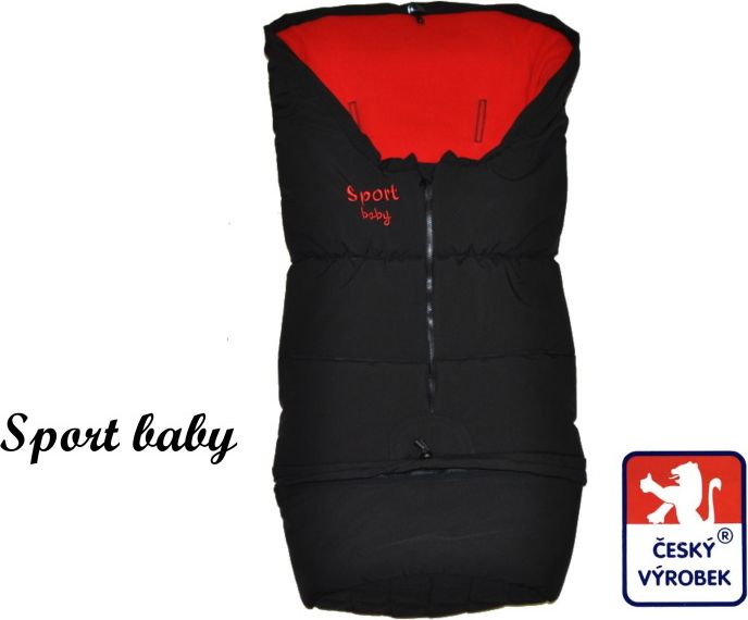 Softshellový zimní fusak do kočárku combi 3v1 Sport Baby, černočervený - obrázek 1