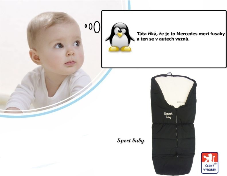 Softshellový zimní fusak do kočárku, Dětský svět, 3v1, Sport Baby, černokrémový - obrázek 1