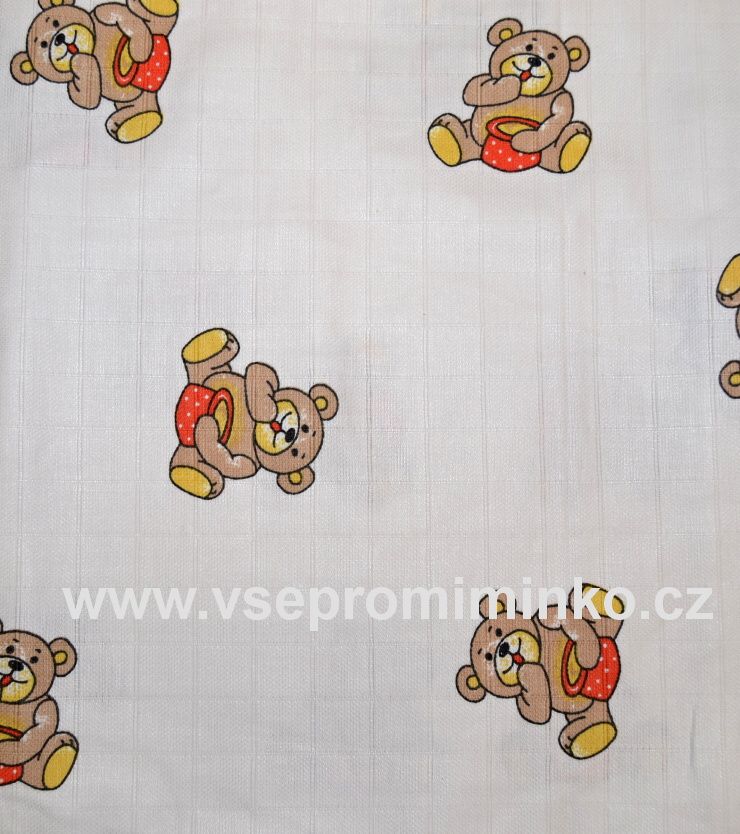 Dětská bavlněná tetra osuška, LTZ, 90x100, medvídek s medem - obrázek 1