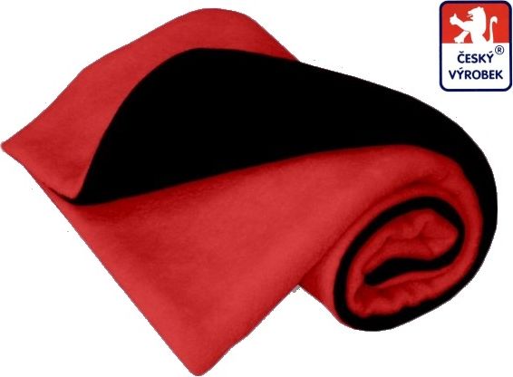 Dětská deka do kočárku Dětský svět dvojitá fleece black/červená - obrázek 1