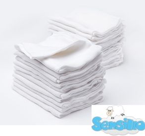 Bílé látkové bavlněné pleny Sensillo LUX 70x80cm 20 kusů - obrázek 1