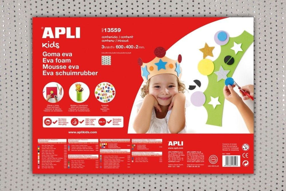 Apli Pěnovka 600x400x2 mm s flitry bílá/3 listy - obrázek 1