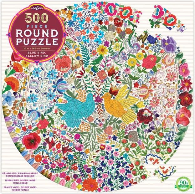 eeBoo Puzzle Modrý a žlutý ptáček 500 dílků - obrázek 1
