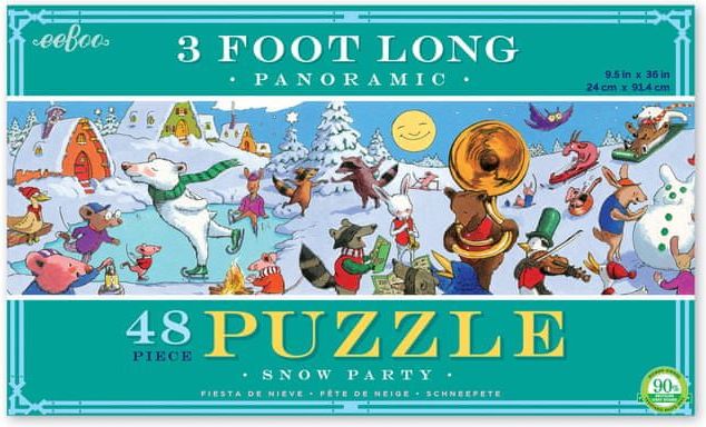 eeBoo Panoramatické puzzle - Sněžná party - 36 dílků - obrázek 1