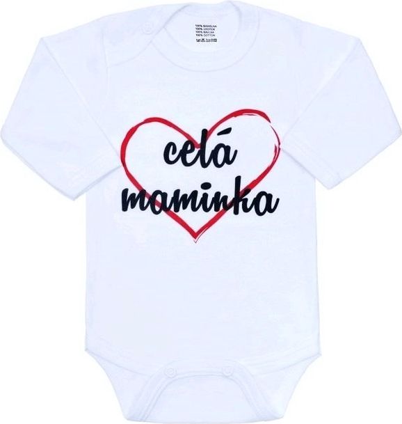 Dětské body s českým nápisem New Baby Celá maminka, velikost 68 - obrázek 1