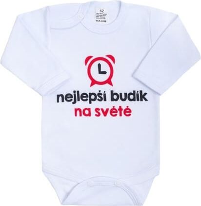 Dětské body s českým nápisem New Baby Nejlepší budík na světě velikost 68 - obrázek 1