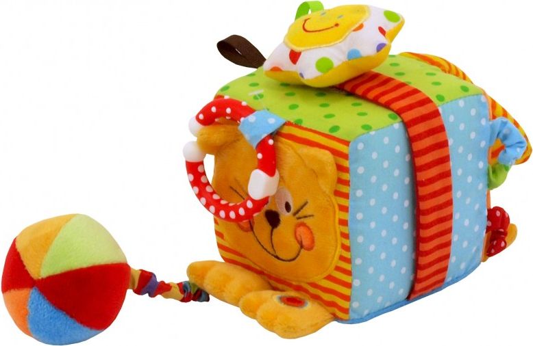 Baby Mix Interaktivní hračka kostka kočička Plyš, 11 cm - obrázek 1