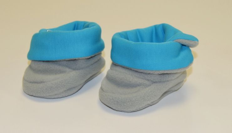 Kojenecké papučky, Dětský svět, fashion baby, šedotyrkysové vel.0 - obrázek 1