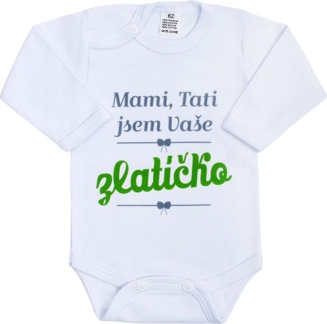 Dětské body New Baby Mami, Tati jsem Vaše zlatíčko, velikost 56 - obrázek 1