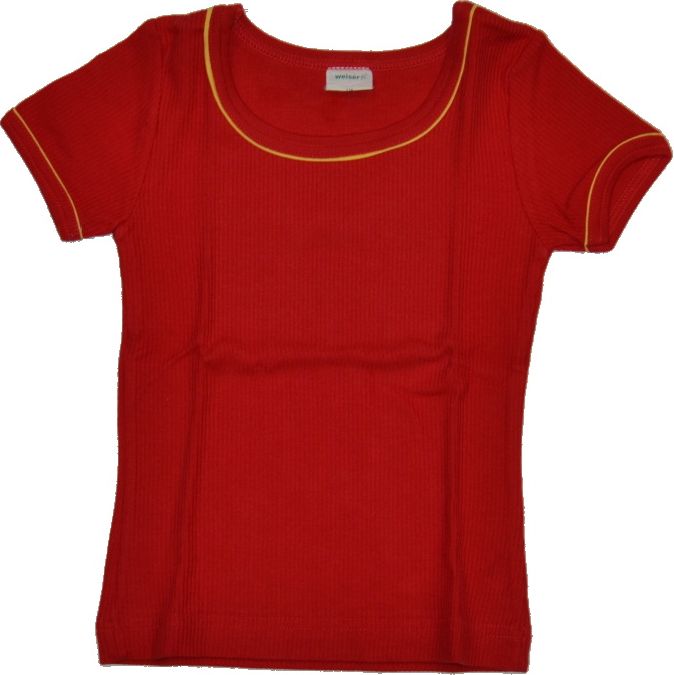 Dětské tričko s krátkým rukávem, žebrované červené, velikost 128 - obrázek 1