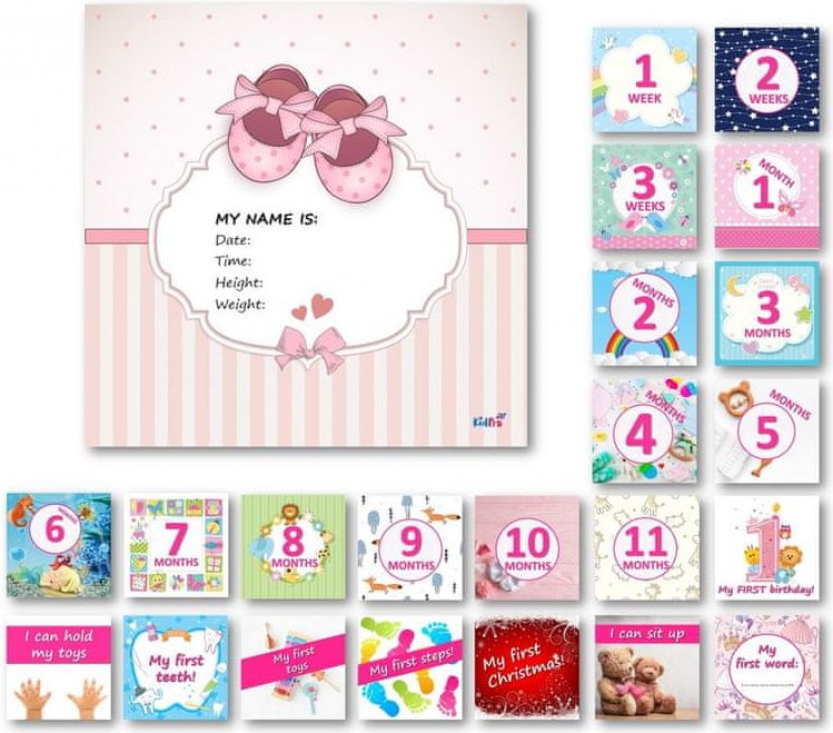 KidPro Milestone cards Deluxe for a baby girl (English) - obrázek 1