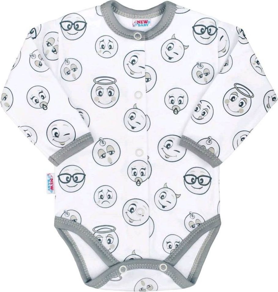NEW BABY Kojenecké bavlněné body celorozepínací New Baby Emotions - 62 (3-6m) - obrázek 1