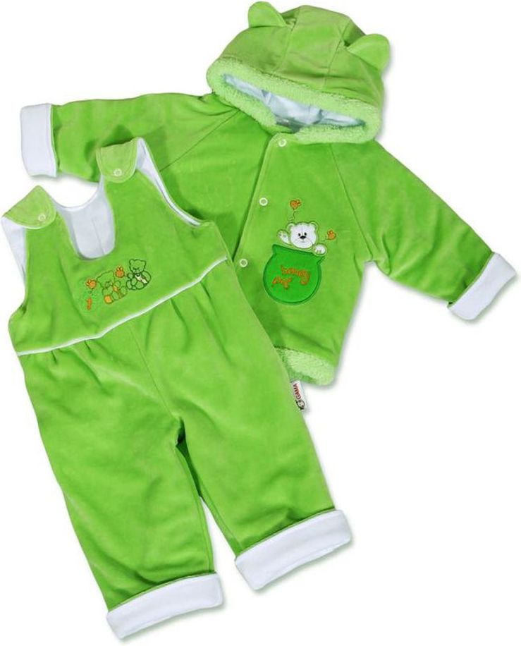 NEW BABY Kojenecká zimní souprava New Baby medvídek zeleno-bílá - 74 (6-9m) - obrázek 1