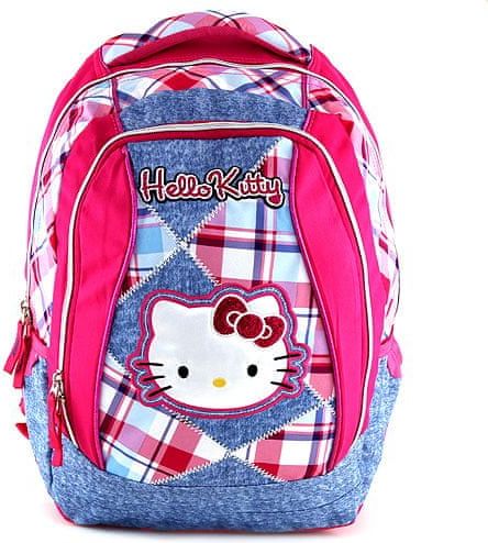 Hello Kitty Školní batoh , jeans, motiv kostky - obrázek 1
