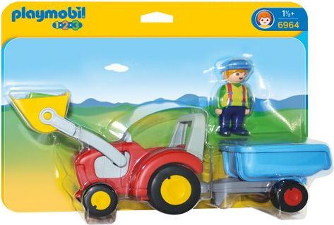 Playmobil Traktor s přívěsem , 1.2.3, 3 ks - obrázek 1