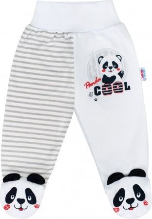 Kojenecké polodupačky New Baby Panda, Šedá, 56 (0-3m) - obrázek 1