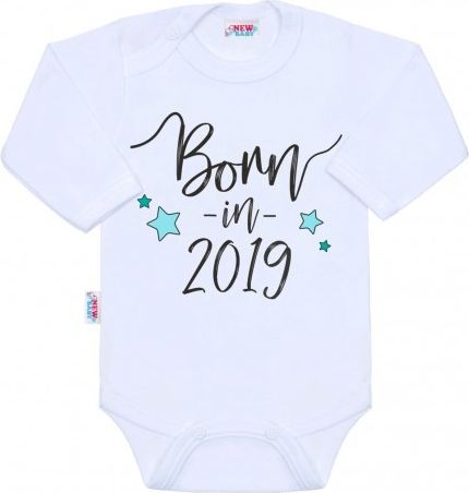 Body s potiskem New Baby Born in 2019, Bílá, 56 (0-3m) - obrázek 1