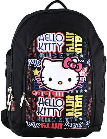Hello Kitty Školní batoh , černý s nápisy - obrázek 1