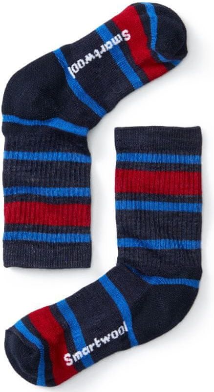 SmartWool dětské ponožky K HIKE LIGHT STRIPED CREW deep navy S - obrázek 1