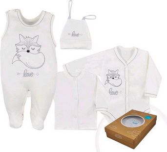 4-dílná kojenecká souprava Koala Fox Love modrá - 68 (4-6m) - obrázek 1