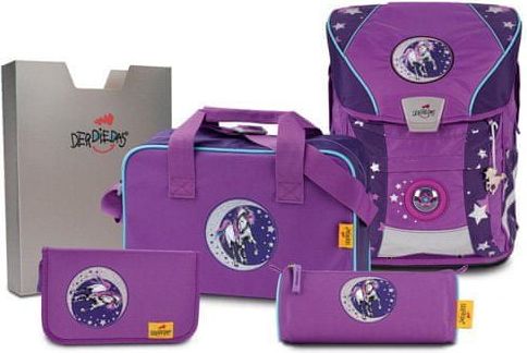 Školní set DerDieDas, 5-dílný, Ergoflex Vario, jednorožec - obrázek 1