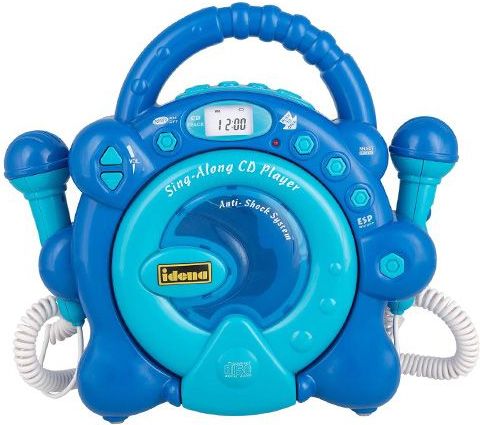 Idena CD přehrávač , Modrý, 2 mikrofony - obrázek 1