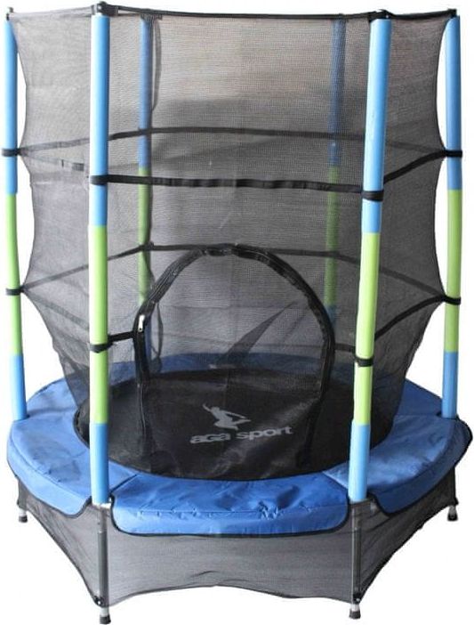 Aga Dětská trampolína 140 cm Green/Blue + ochranná síť - obrázek 1