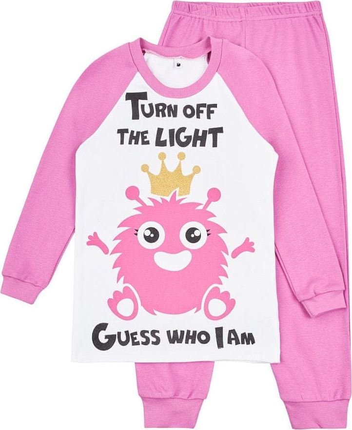 Garnamama dívčí svítící pyžamo Neon 116 růžová - obrázek 1