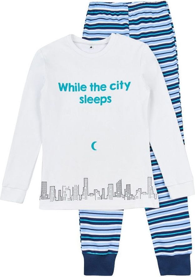 Garnamama chlapecké svítící pyžamo Neon 116 bílá, modrá - obrázek 1