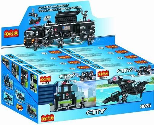 Cogo stavebnice Policie - policejní zásahový SWAT kamion sestava 9v1 typ LEGO 733 dílů - obrázek 1